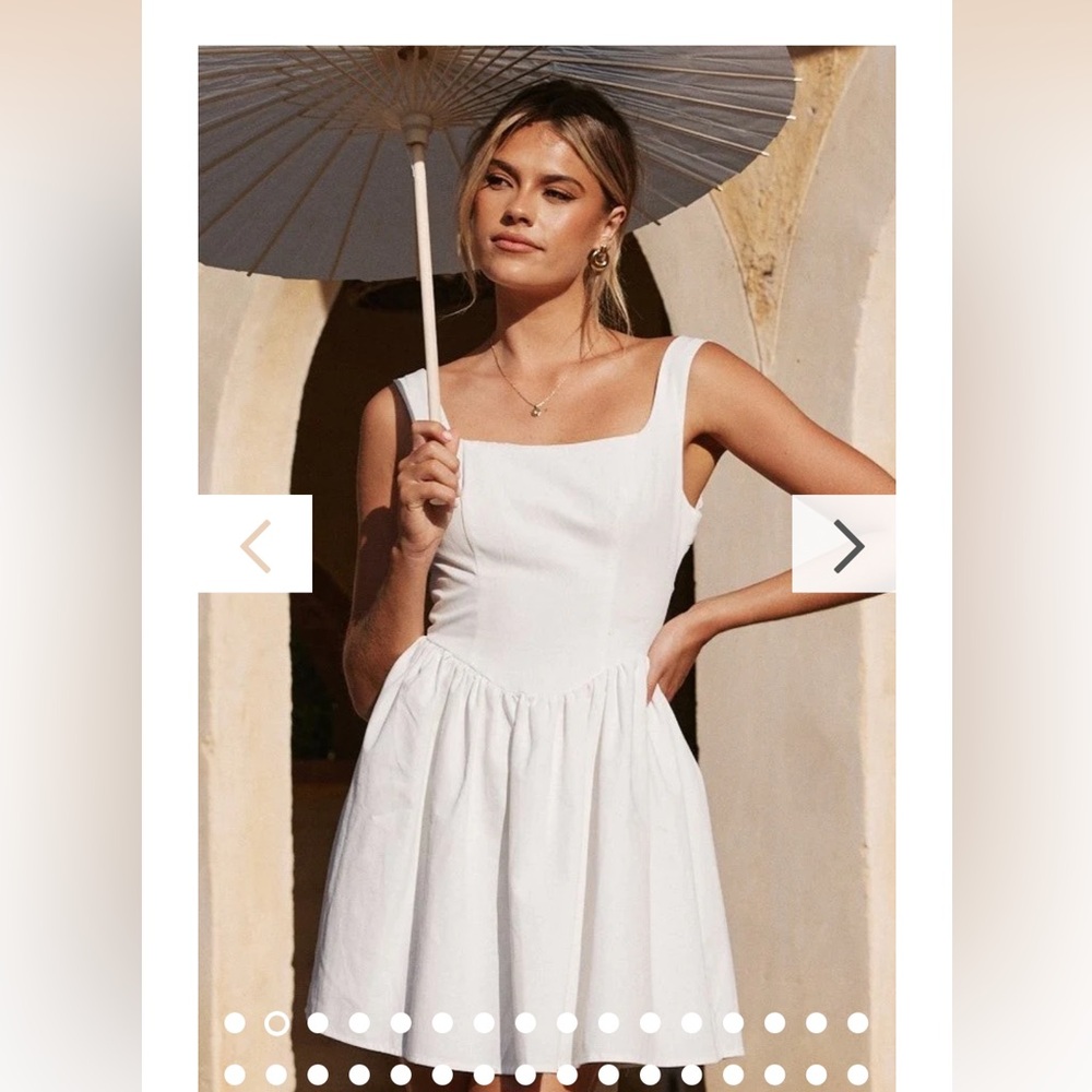 White mini dress bow tie